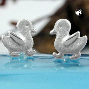 Ohrstecker Enten matt-glänzend 925 Sterlingsilber
