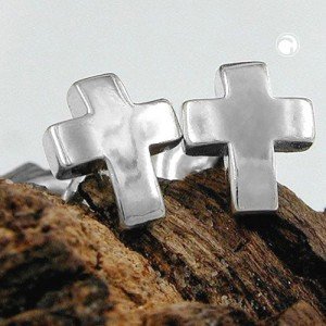 Ohrstecker kleines Kreuz 925 Sterlingsilber
