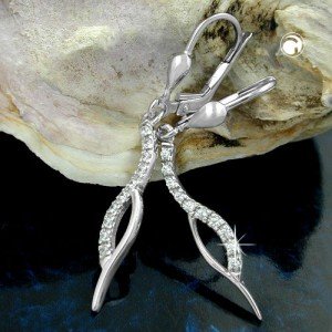 Ohrring Zirkonia rhodiniert 925 Sterlingsilber
