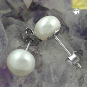 Ohrstecker ca.7mm Süßwasserperle 925 Sterlingsilber