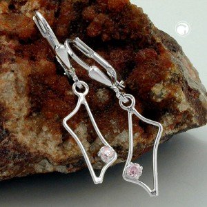 Ohrring Trapez Zirkonia rosè 925 Sterlingsilber