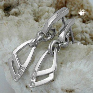 Ohrstecker Hänger rhodiniert 925 Sterlingsilber