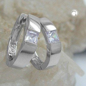 Creolen Ohrringe Zirkonia lavendel 925 Sterlingsilber