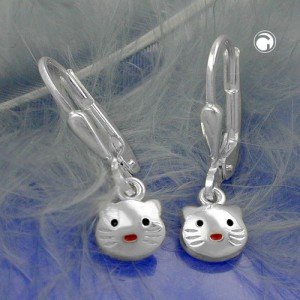 Ohrring Katzenkopf 925 Sterlingsilber