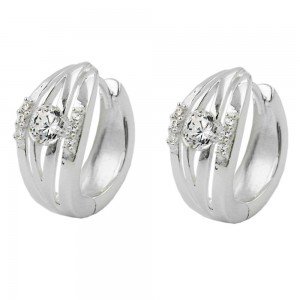 Creolen Ohrringe mit Zirkonia 925 Sterlingsilber