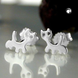 Ohrstecker stilisierte Katze 925 Sterlingsilber