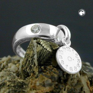 Anhänger TaufRing Geburtsuhr 925 Sterlingsilber