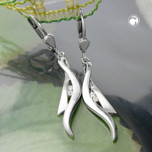 Ohrring Zirkonia rhodiniert 925 Sterlingsilber
