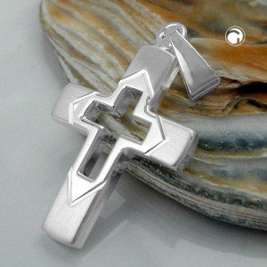 Anhänger Kreuz diamantiert 925 Sterlingsilber