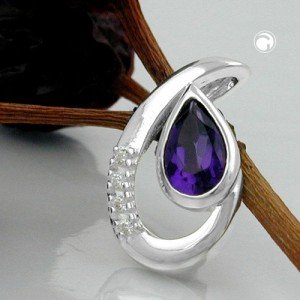 Anhänger Amethyst/Zirkonia 925 Sterlingsilber
