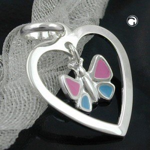 Anhänger Schmetterling/Herz 925 Sterlingsilber