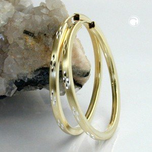 Creolen Ohrringe vergoldet mit Muster 925 Sterlingsilber