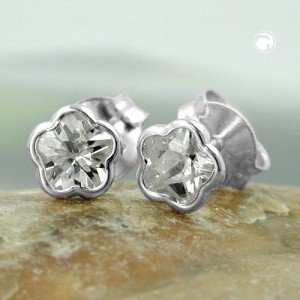 Ohrstecker 5mm Blume Zirkonia 925 Sterlingsilber