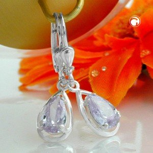 Ohrring Zirkonia lavendel 925 Sterlingsilber