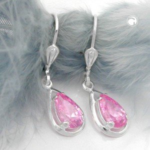 Ohrring Zirkonia pink 925 Sterlingsilber