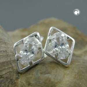 Ohrstecker Rhombus Zirkonia 925 Sterlingsilber