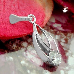 Anhänger Zirkonia weiss 925 Sterlingsilber