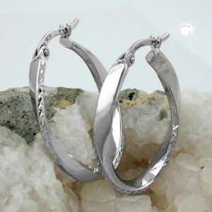 Creolen Ohrringe oval geschwungen 925 Sterlingsilber