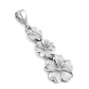 Anhänger 3 Blumen rhodiniert 925 Sterlingsilber 1.1g