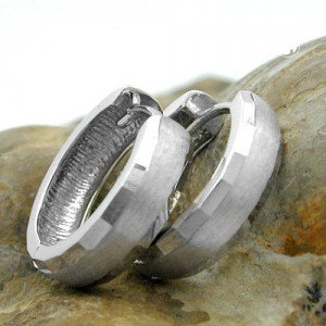 Creolen Ohrringe matt/diamantiert 925 Sterlingsilber