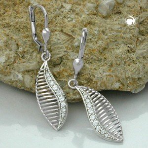 Ohrring Zirkonia rhodiniert 925 Sterlingsilber