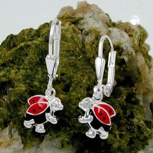 Ohrring Marienkäfer 925 Sterlingsilber
