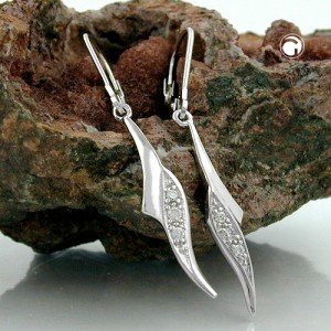 Ohrring rhodiniert Zirkonia 925 Sterlingsilber