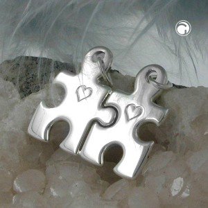 Anhänger 2 Herzen 925 Sterlingsilber