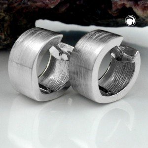 Creolen Ohrringe spitzoval rhodiniert 925 Sterlingsilber