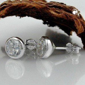 Ohrstecker Zirkonia weiß 925 Sterlingsilber