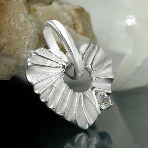 Anhänger Herz mit Zirkonia 925 Sterlingsilber