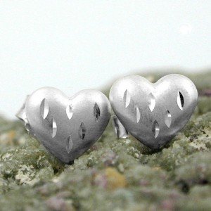 Ohrstecker Herz diamantiert 925 Sterlingsilber