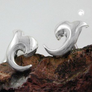 Ohrstecker kleine Blüte glänzend 925 Sterlingsilber