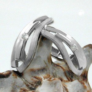 Creolen Ohrringe Zirkonia rhodiniert 925 Sterlingsilber