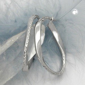 Creolen Ohrringe oval geschwungen 925 Sterlingsilber