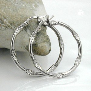 Creolen Ohrringe diamantiert 925 Sterlingsilber