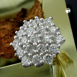 Anhänger 6-Eck 19x Zirkonia 925 Sterlingsilber