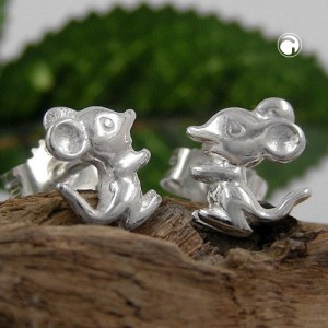 Ohrstecker Maus verbödet 925 Sterlingsilber