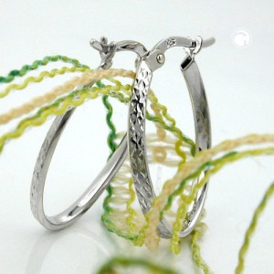 Creolen Ohrringe oval diamantiert 925 Sterlingsilber