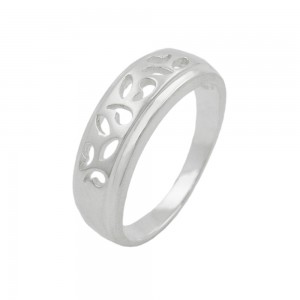 Ring durchbrochen matt-glänzend 925 Silber Größe 66