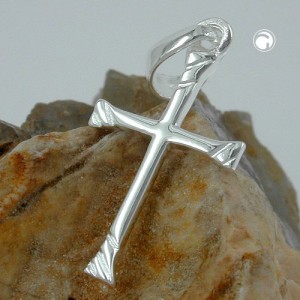 Anhänger Kreuz glänzend 925 Sterlingsilber