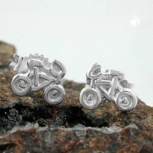 Ohrstecker Fahrrad rechts-links 925 Sterlingsilber