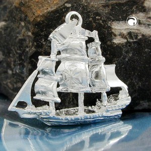 Anhänger Schiff 925 Sterlingsilber