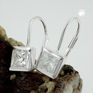 Ohrring Zirkonia Viereck 925 Sterlingsilber