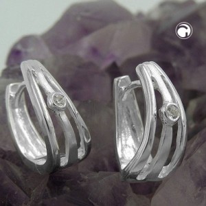 Creolen Ohrringe KlappCreolen Ohrringe Zirkonia 925 Sterlingsilber