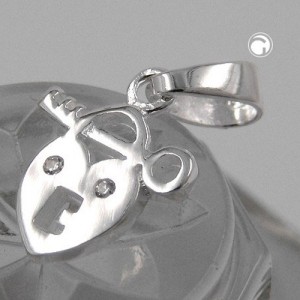 Anhänger Herz mit Schlüssel 925 Sterlingsilber