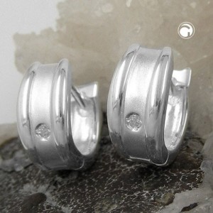 Creolen Ohrringe mit Zirkonia 925 Sterlingsilber