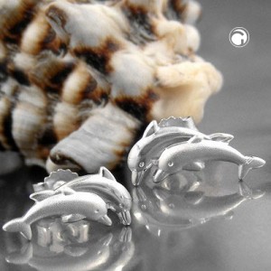 Ohrstecker 11x5mm Delfin-Pärchen matt-glänzend 925 Sterlingsilber