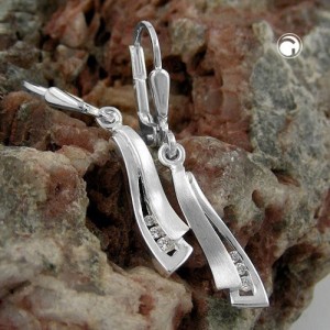 Ohrring Zirkonia matt-glänzend 925 Sterlingsilber
