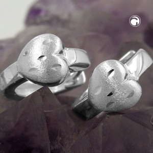 Creolen Ohrringe Herz diamantiert 925 Sterlingsilber